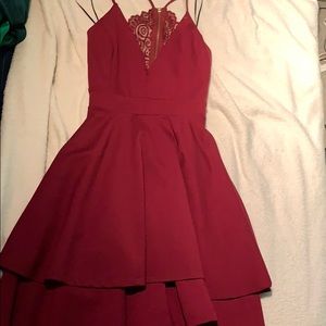 Burgundy party dress
